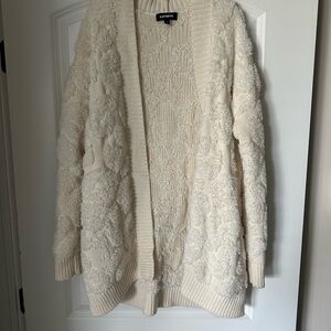 Express Size S Cream Women's Cardigan / Sweater